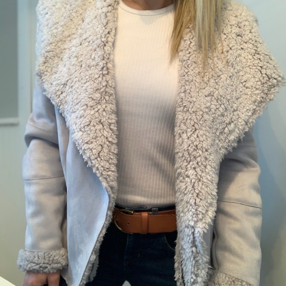 Light fur lined jacket